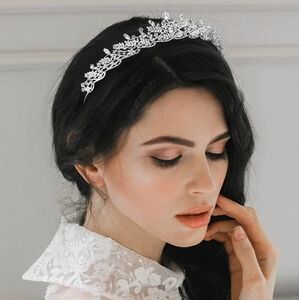 Silver Crown Headband Tiara for Weddings
